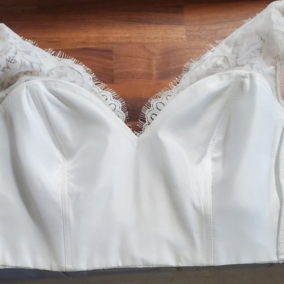 XS/S Wedding/Prom/Grad/Formal ivory dress as top/skirt - Picture 8 of 9